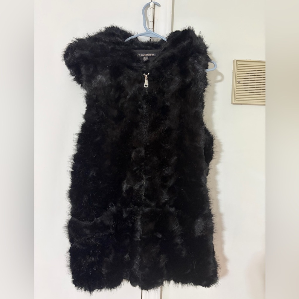 Black Faux Fur Vest